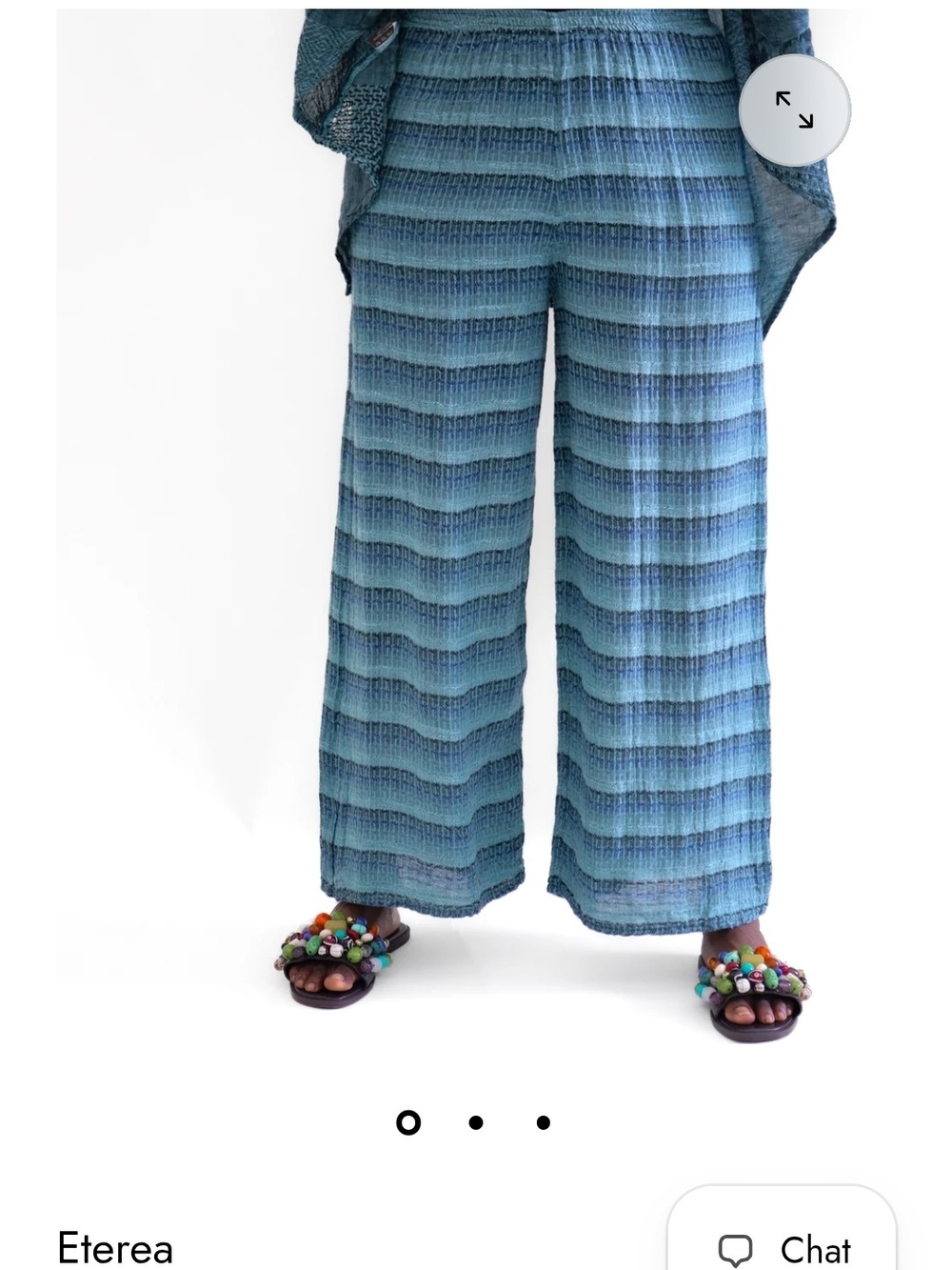 Eterea Women's Wide-Leg Knit Skirt in Teal Stripe